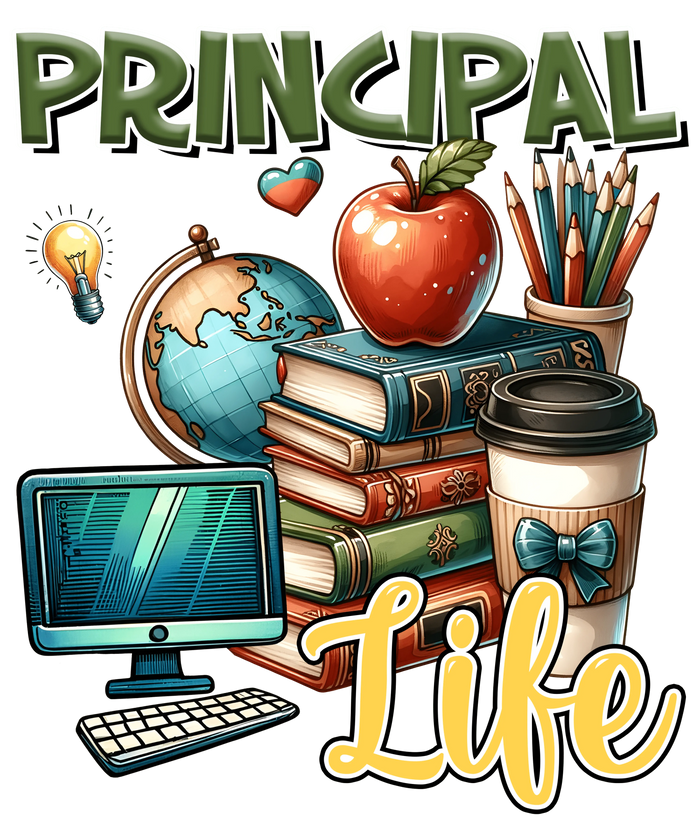 Principal Life Teacher Design pressed on a garment