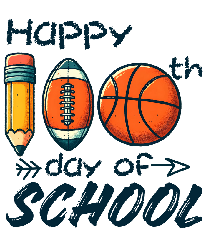 Happy 100th Day of School Basketball Design pressed on a garment
