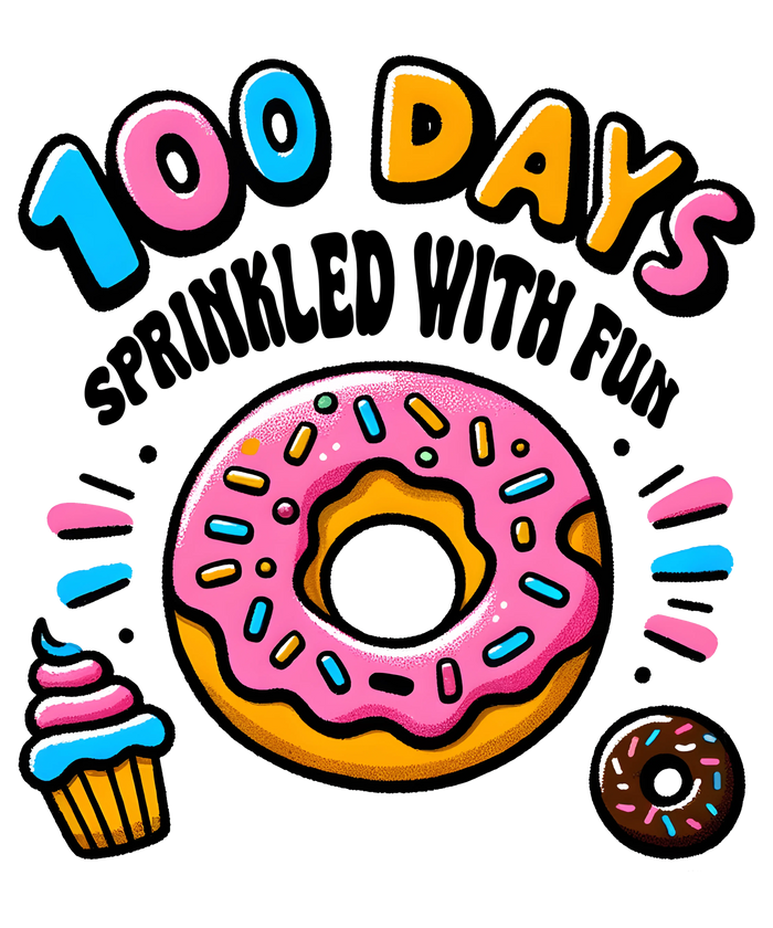 100 Days Sprinkled Fun Donut Teacher Design pressed on a garment