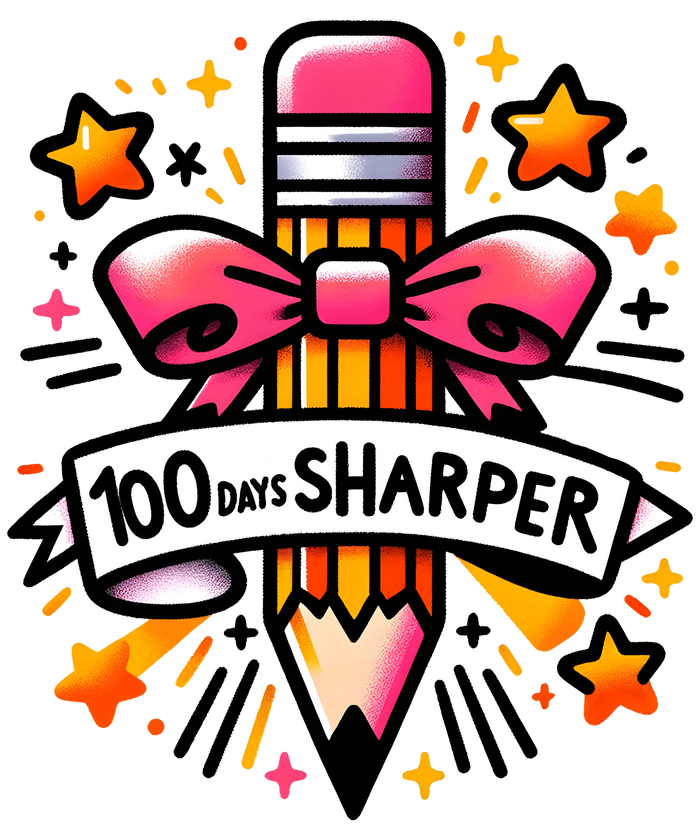 100 Days Sharper Teacher Design pressed on a garment