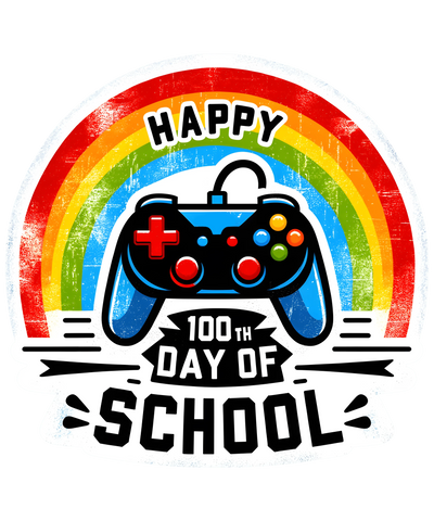 Happy 100th Day of School Rainbow - DTF Ready | DTF Dallas - DTF Dallas 