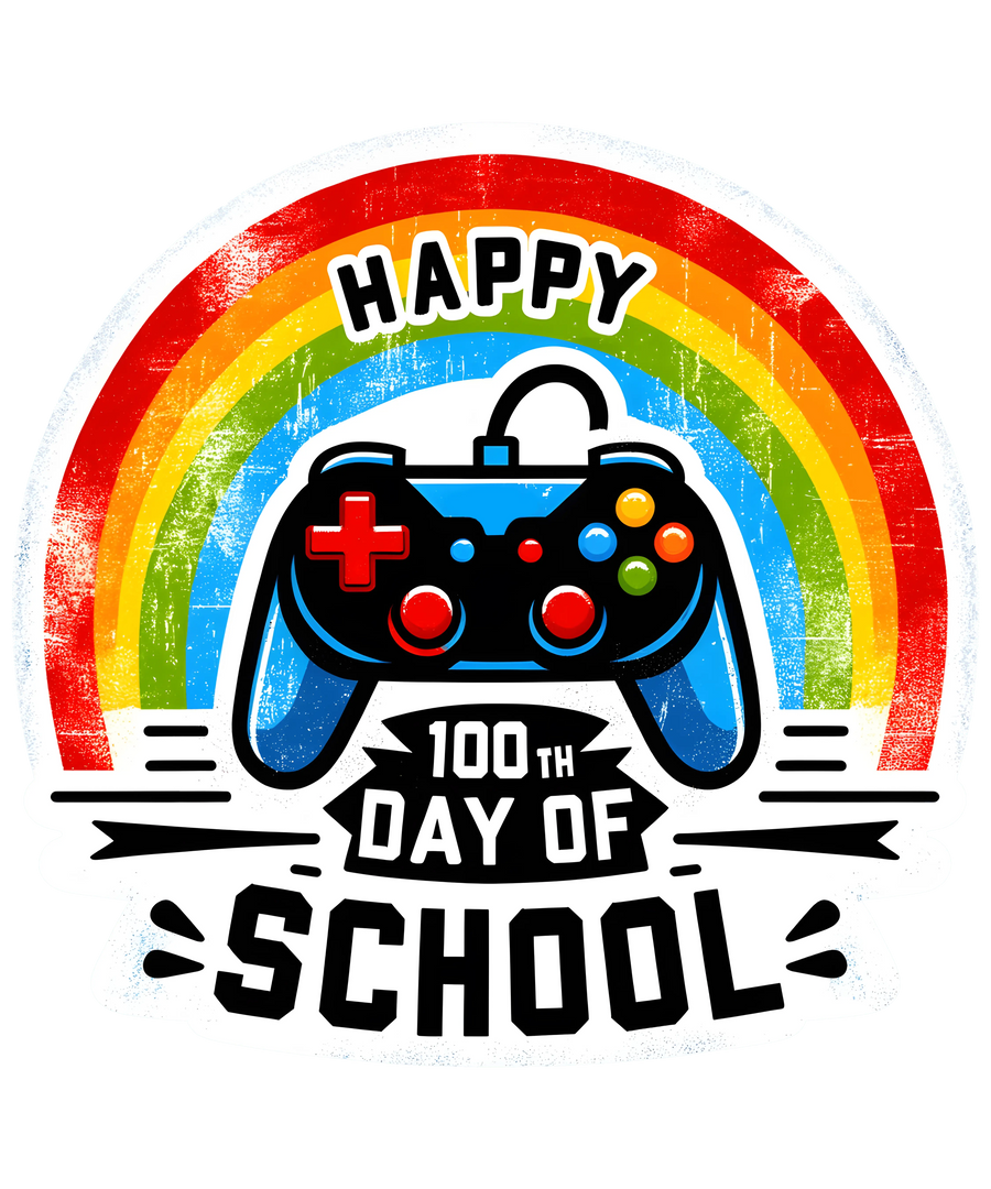 Happy 100th Day of School Rainbow - DTF Ready | DTF Dallas