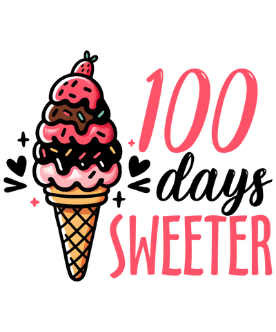 100 Days Sweeter School Design - DTF Ready To Press - DTF Dallas 