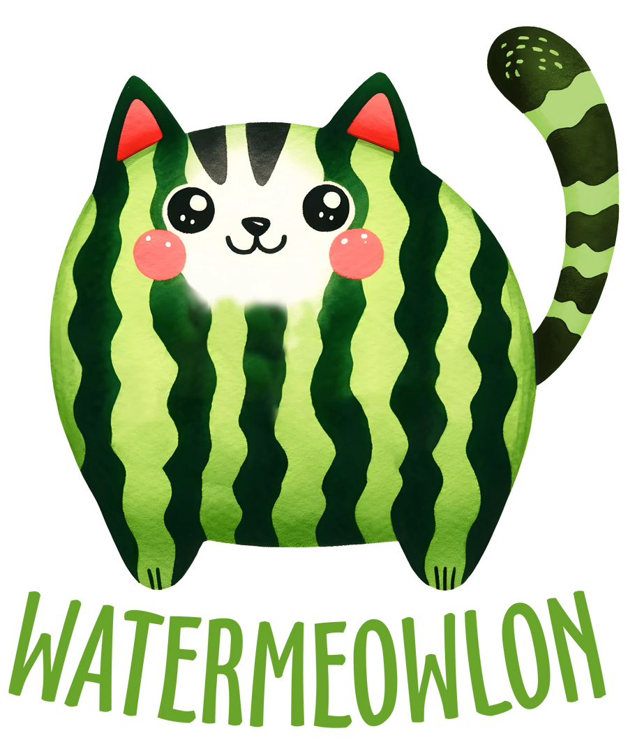 Watermeowlon Cat Design - DTF Ready To Press