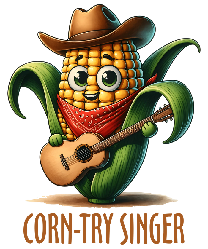 Corn-Try Singer Design pressed on a garment