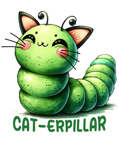 Cat-erpillar Design - DTF Ready To Press - DTF Dallas 