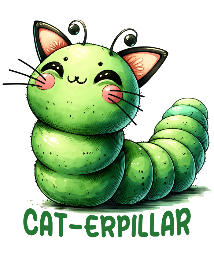 Cat-erpillar Design pressed on a garment