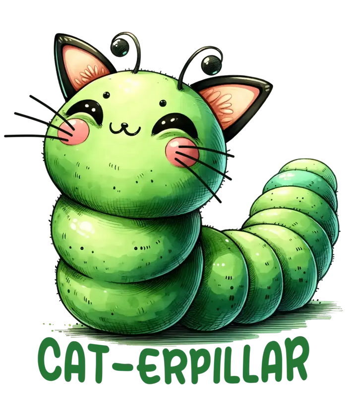 Cat-erpillar Design pressed on a garment