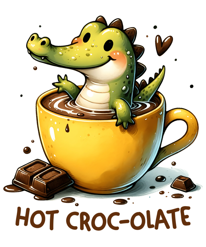 Hot Croc-olate Design pressed on a garment