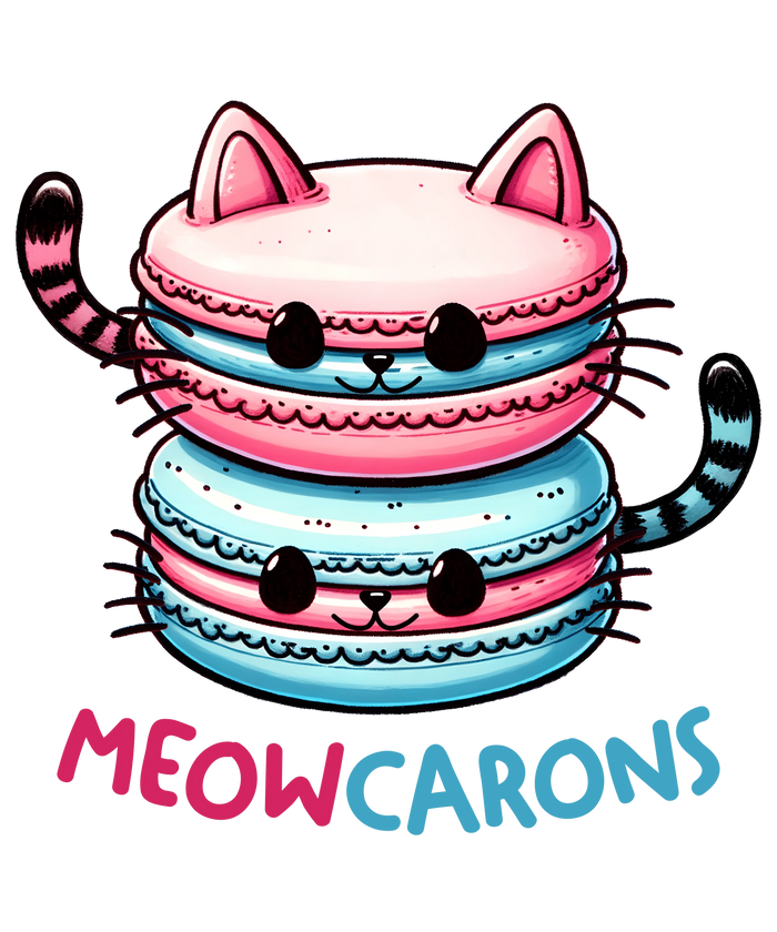 Meowcarons Design pressed on a garment