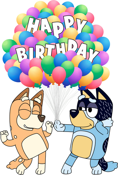 Happy Birthday Bluey Design - DTF Ready To Press - DTF Dallas 