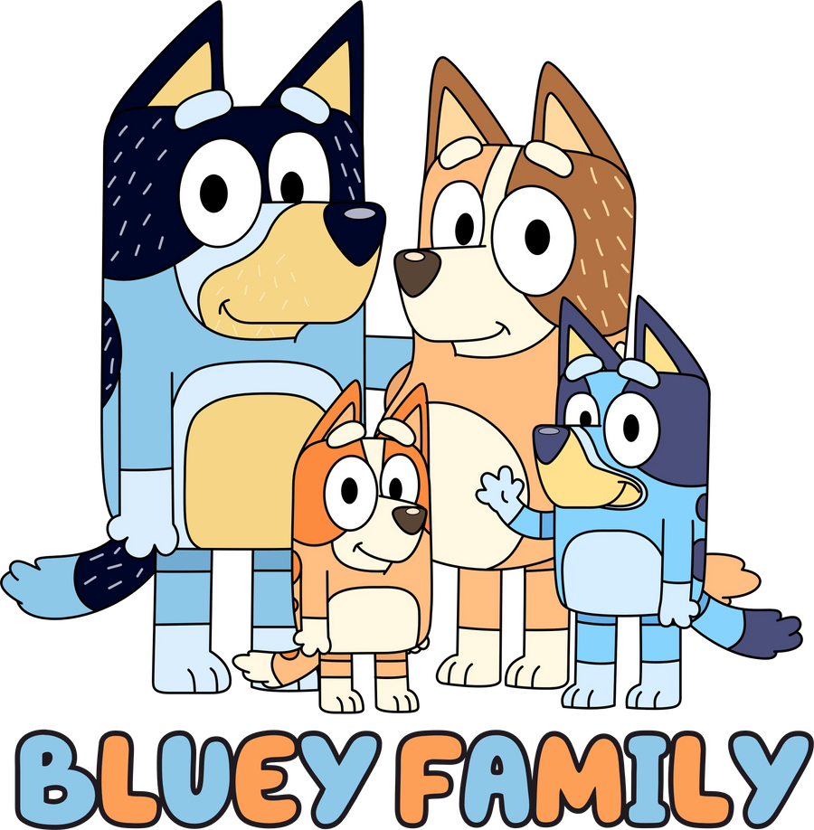 Bluey Family Design DTF-Ready to Press | DTF Dallas