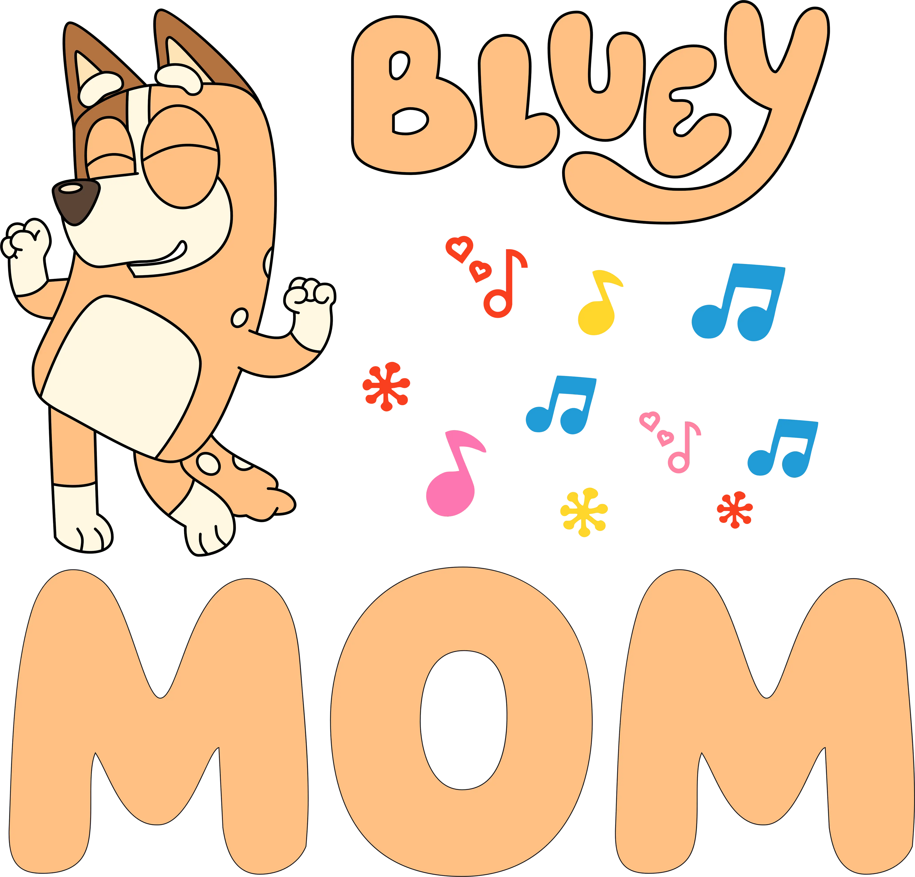 Bluey Mom Design DTF Ready To Press DTF Dallas