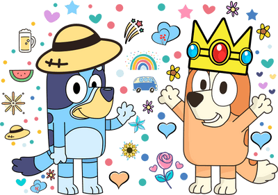 Bluey And Bingo Design - DTF Ready To Press - DTF Dallas 