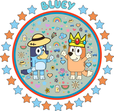 Bluey And Bingo Party Design - DTF Ready To Press - DTF Dallas 