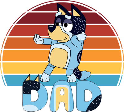 Bluey Dad Bandit Design DTF-Ready to Press | DTF Dallas - DTF Dallas 