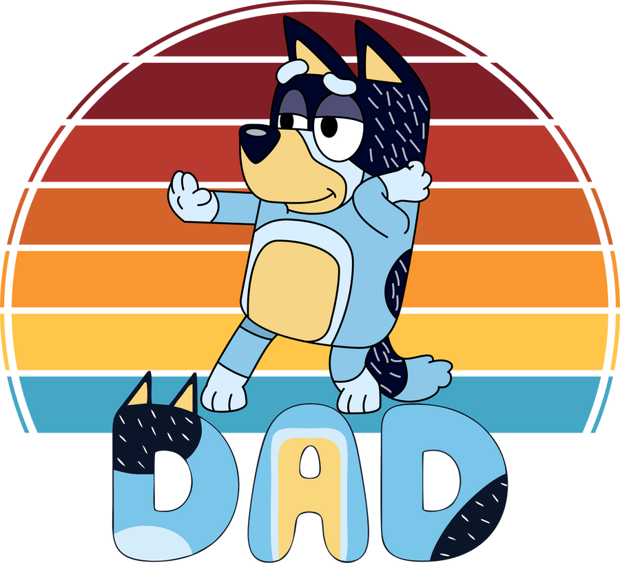 Bluey Dad Bandit Design DTF-Ready to Press | DTF Dallas