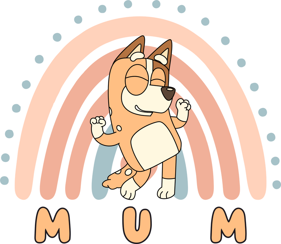 Bluey Mum Chilli Dance Design - DTF Ready To Press