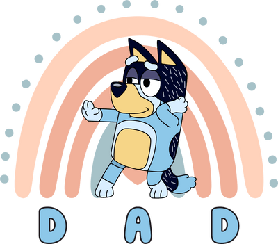 Bluey Dad Bandit Dance Design - DTF Ready To Press - DTF Dallas 