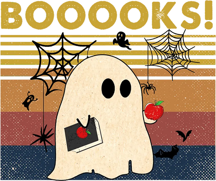 Halloween Book Design pressed on a garment