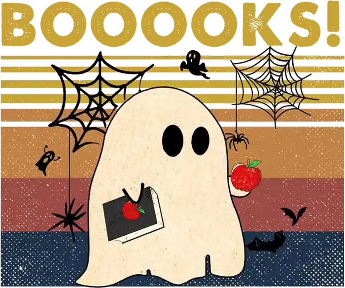 Halloween Book Design pressed on a garment