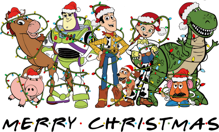Toy Story Merry Christmas Design pressed on a garment