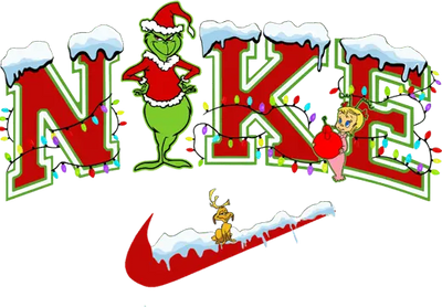 Grinch Nike Christmas Design - DTF Ready To Press - DTF Dallas 