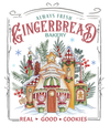 Gingerbread Bakery Christmas Design - DTF Ready To Press