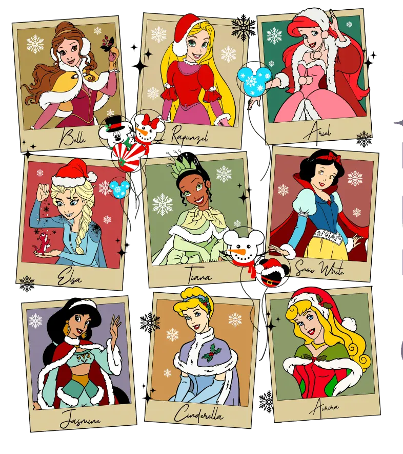 Princess Christmas Design DTF Ready to Press | DTF Dallas