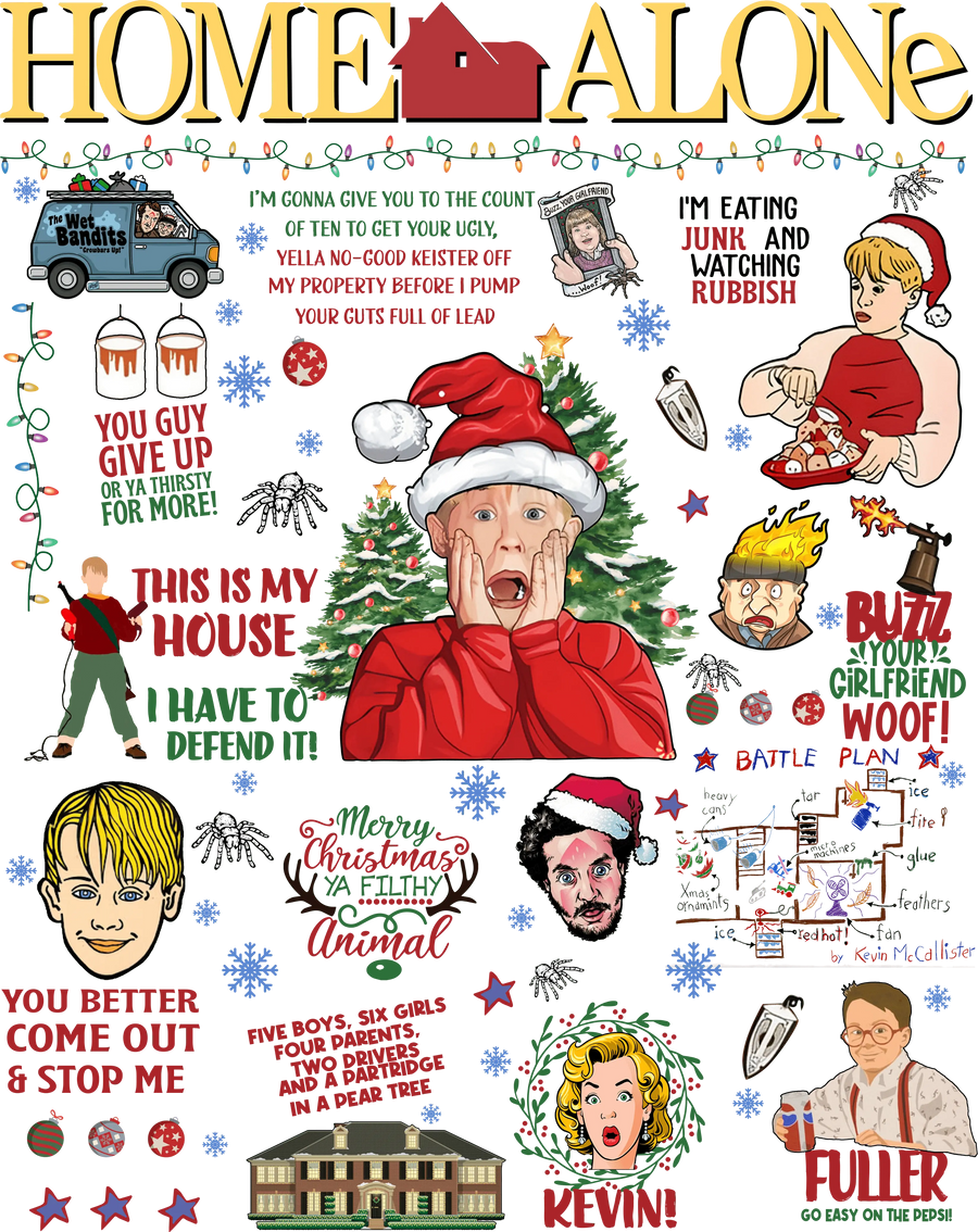 Home Alone Christmas Design - DTF Ready To Press