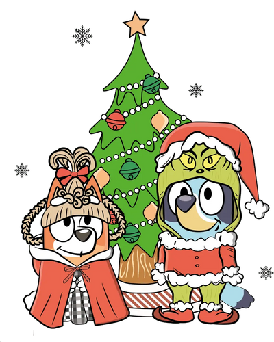 Bluey Christmas Design DTF-Ready to Press (V5) | DTF Dallas - DTF Dallas 