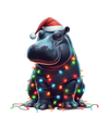 Christmas Hippopotamus Tree Design - DTF Ready To Press