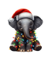 Christmas Elephant Tree Design - DTF Ready To Press