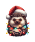Christmas Hedgehog Tree Design - DTF Ready To Press