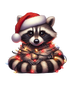Christmas Raccoon Tree Design - DTF Ready To Press