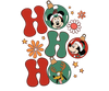 Ho Ho Ho Mickey Mouse Christmas Design - DTF Ready To Press
