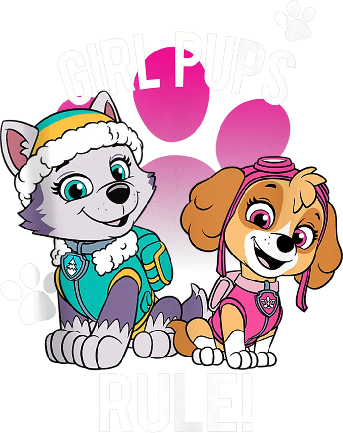 Girl Pups Rule Paw Patrol Design pressed on a garment