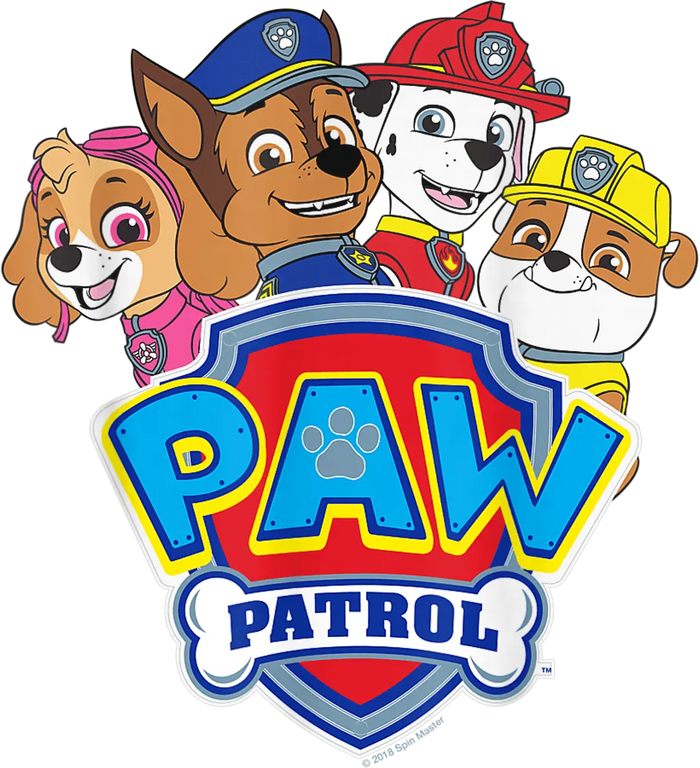 Paw Patrol Friends Design pressed on a garment