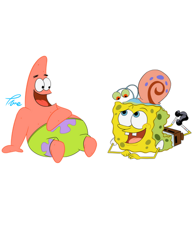Sponge Bob True Friends Cartoon Design | DTF Dallas - DTF Dallas 