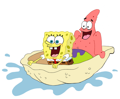 Sponge Bob and Patrick Rafting Cartoon Design | DTF Dallas - DTF Dallas 