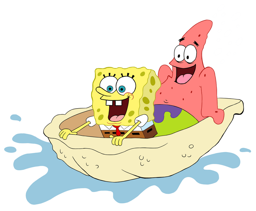 Sponge Bob and Patrick Rafting Cartoon Design | DTF Dallas