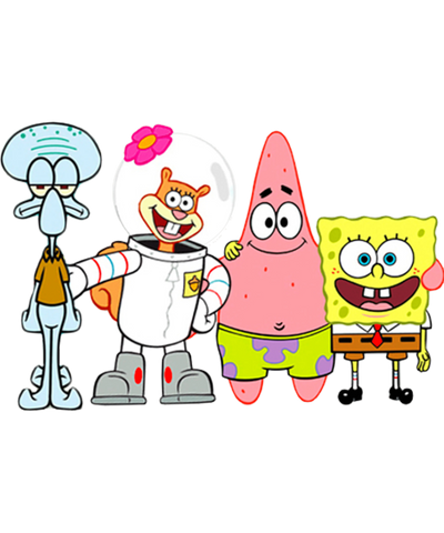 Sponge Bob Friends Cartoon Design - DTF Ready To Press - DTF Dallas 