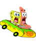 Sponge Bob And Patrick Roll Coster Cartoon Design - DTF Ready To Press