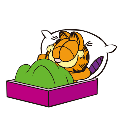 Sleeping Garfield Cartoon Design - DTF Ready To Press - DTF Dallas 