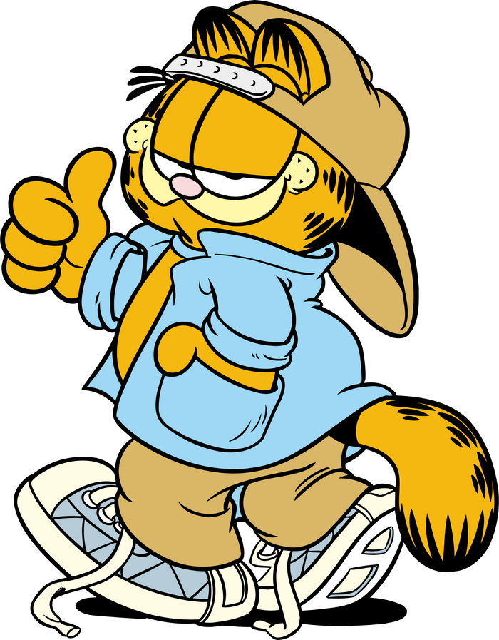 Garfield Cartoon Design pressed on a garment