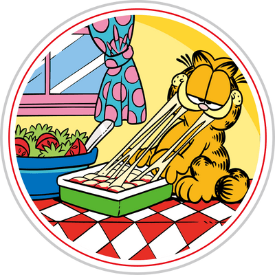 Eating Lasagna Garfield Cartoon Design | DTF Dallas - DTF Dallas 