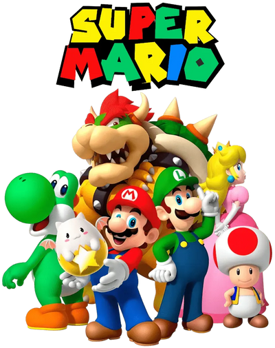 Super Mario Cartoon Design - DTF Ready To Press - DTF Dallas 