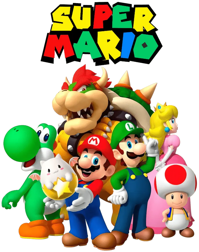 Super Mario Cartoon Design pressed on a garment