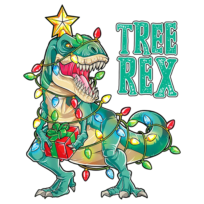 Christmas T-rex Design pressed on a garment