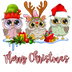 Merry Christmas Owl Design - DTF Ready To Press